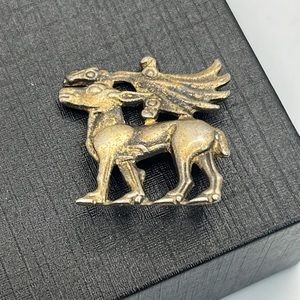 VTG Mythological Creature Horse Brooch Pin Jewelry